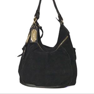Black Suede Hobo Bag